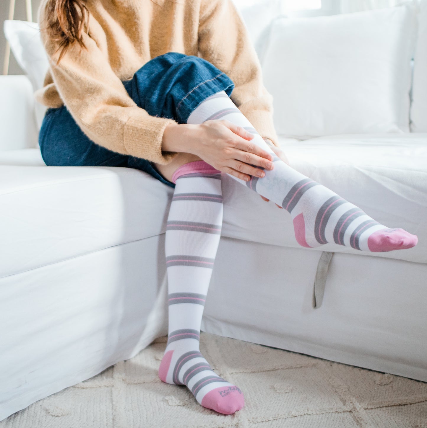 
                  
                    Compression Socks - Pink Stripes
                  
                